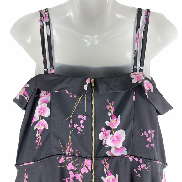 City Chic Holiday Romance Floral Print Fit & Flare Dress Size 14 - Picture 8 of 11